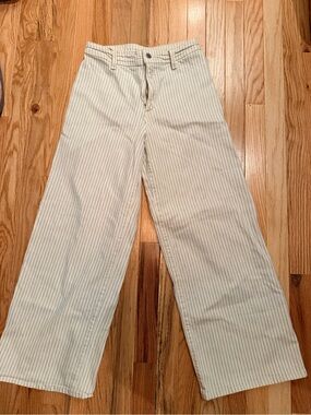 Universal Thread Cream Pinstripe Wide-Leg Pants